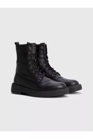 Tommy Hilfiger Mænd Støvler - Logo Debossed Leather Ankle Boots