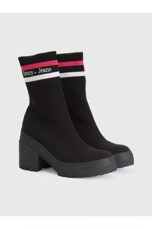 Tommy Hilfiger Kvinder Pumps støvler - Knitted Block Heel Ankle Boots
