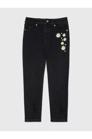 Tommy Hilfiger Piger Jeans - Adaptive High-Rise Tapered Flower Black Jeans