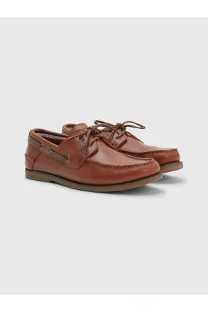 Tommy Hilfiger Mænd Flade sko - Leather Lace-Up Boat Shoes
