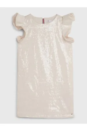 Tommy Hilfiger Piger Kjoler - Frilled Sleeve Sequinned Dress