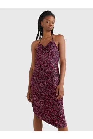 Tommy Hilfiger Kvinder Asymmetriske kjoler - Doodle Print Asymmetrical Hem Midi Dress