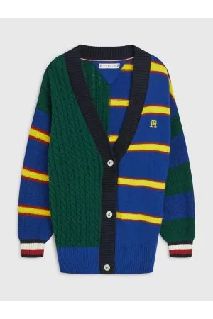 Tommy Hilfiger Piger Cardigans - Multicolour Stripe Varsity Cardigan