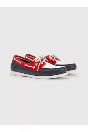 Tommy Hilfiger Kvinder Flade sko - Colour-Blocked Leather Boat Shoes