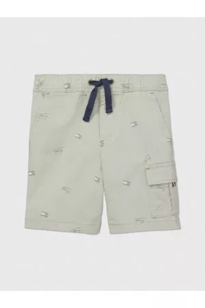 Tommy Hilfiger Drenge Shorts - Adaptive All-Over Signature Embroidery Cargo Shorts