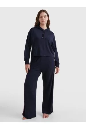 Tommy Hilfiger Kvinder Sweatshirts - Signature Tape Cropped Lounge Hoody