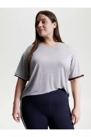 Tommy Hilfiger Kvinder Træning t-shirts - Curve Sport Contrast Tape Relaxed T-Shirt