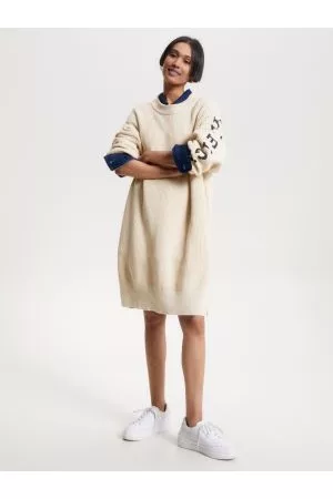 Tommy Hilfiger Kvinder Sweatshirts - Logo Relaxed Sweater Dress