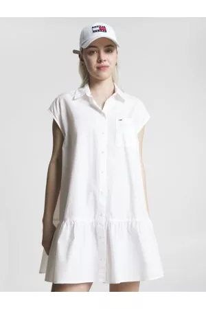 Tommy Hilfiger Kvinder Kortærmede - Flag Patch Short Sleeve Shirt Dress