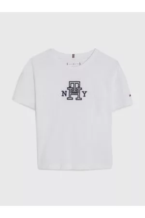 Tommy Hilfiger Piger Kortærmede - TH Monogram Satin Appliqué T-Shirt