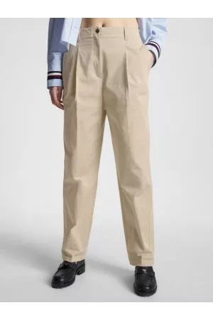Tommy Hilfiger Kvinder Chinos - Relaxed Tapered Pleated Chinos