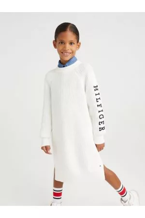 Tommy Hilfiger Piger Kjoler - Hilfiger Monotype Relaxed Fit Sweater Dress
