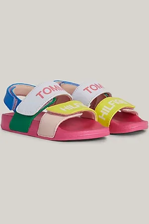 Tommy Hilfiger Colour-Blocked Logo Hook And Loop Sandals