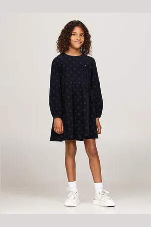 Tommy Hilfiger Embroidery Corduroy Long Sleeve Dress