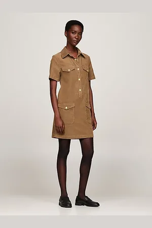Tommy Hilfiger Corduroy Short Sleeve Mini Shirt Dress