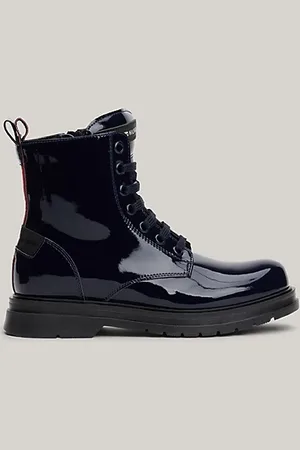 Tommy Hilfiger Patent Lace-Up Ankle Boots