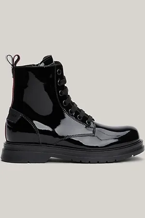 Tommy Hilfiger Patent Lace-Up Ankle Boots