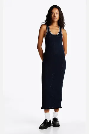 Tommy Hilfiger Pointelle Slim Maxi Knit Dress