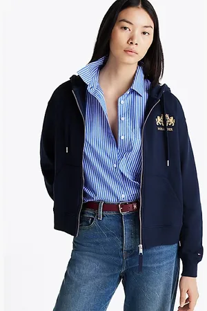 Tommy Hilfiger Logo Embroidery Zip-Thru Hoody