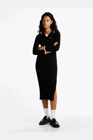 Tommy Hilfiger Ribbed Slim Midi Polo Dress