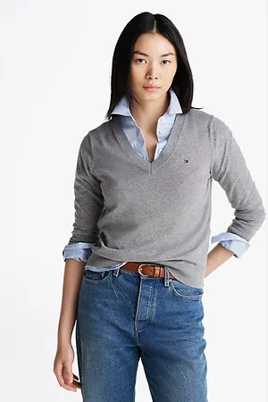Tommy Hilfiger Fine Knit Jersey V-Neck Jumper