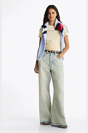 Tommy Hilfiger Frayed Hem Wide Leg Jeans