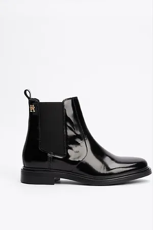 Tommy Hilfiger Patent Leather Chelsea Boots