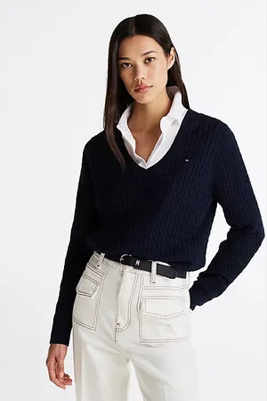 Tommy Hilfiger Cable Knit V-Neck Jumper