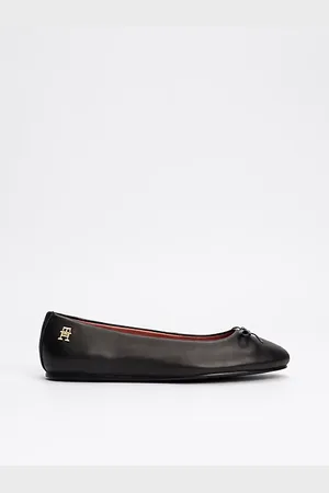 Tommy Hilfiger TH Monogram Leather Bow Ballerinas