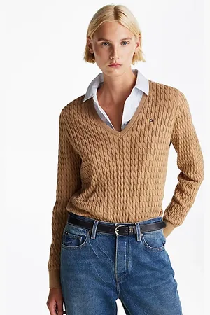 Tommy Hilfiger Cable Knit V-Neck Jumper