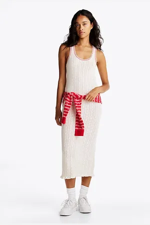 Tommy Hilfiger Pointelle Slim Maxi Knit Dress