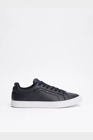 Tommy Hilfiger Flag Embroidery Leather Court Trainers
