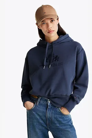 Tommy Hilfiger Logo Embroidery Drawstring Fleece Hoody