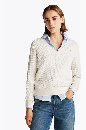 Tommy Hilfiger Cable Knit V-Neck Jumper