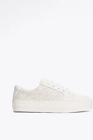Tommy Hilfiger TH Monogram Leather Flatform Trainers