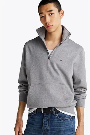Tommy Hilfiger Flag Embroidery Quarter-Zip Sweatshirt