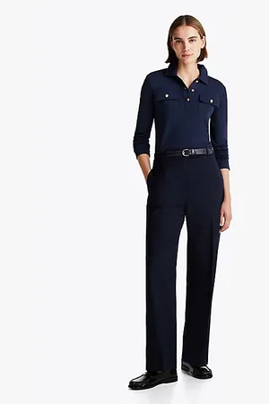 Tommy Hilfiger Wool Blend Relaxed Straight Leg Trousers