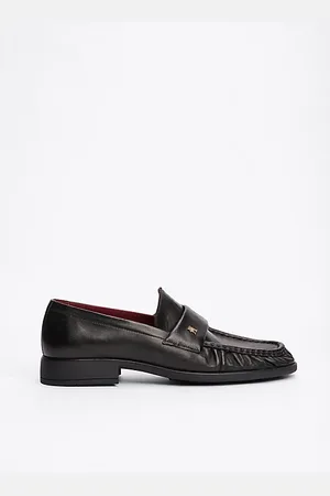 Tommy Hilfiger TH Monogram Leather Pleated Loafers