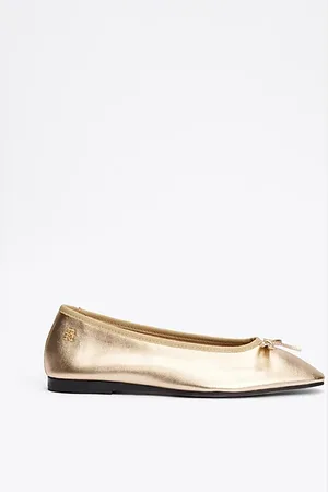 Tommy Hilfiger Metallic Leather Ballerinas