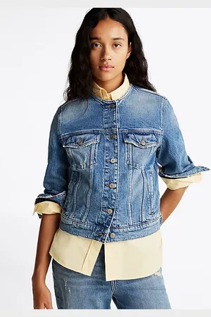 Tommy Hilfiger Collarless Denim Trucker Jacket