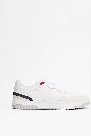 Tommy Hilfiger Leather Mixed Texture Basketball Trainers