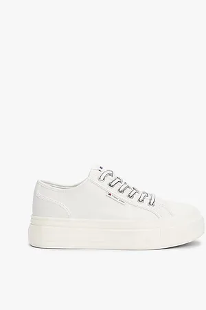 Tommy Hilfiger Leather Contrast Stitch Platform Trainers
