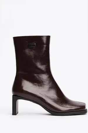 Tommy Hilfiger Leather Square Toe Ankle Boots