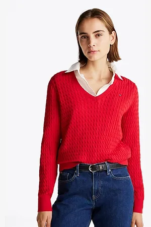 Tommy Hilfiger Cable Knit V-Neck Jumper