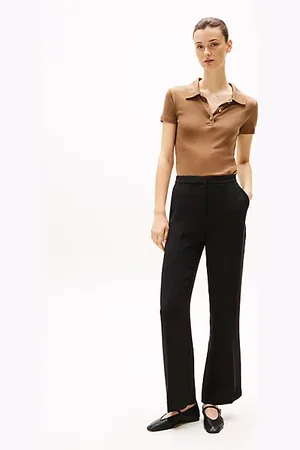 Tommy Hilfiger Crepe Relaxed Straight Leg Trousers