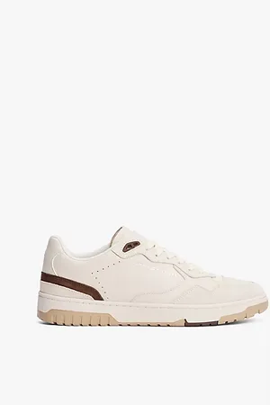 Tommy Hilfiger Leather Mixed Texture Basketball Trainers