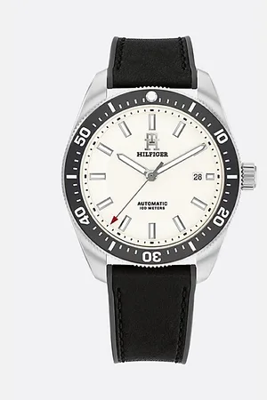 Tommy Hilfiger Cream Dial Leather Strap Watch