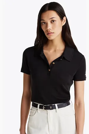 Tommy Hilfiger Slim Fit Gold-Tone Button Polo Shirt
