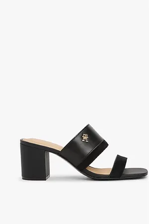 Tommy Hilfiger Leather Block Heel Mules