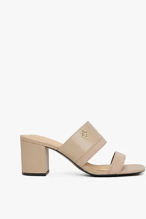 Tommy Hilfiger Leather Block Heel Mules